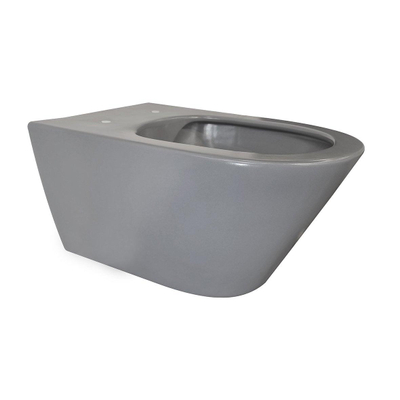 Wiesbaden Stereo spoelrandloos wandcloset 53cm zonder zitting Mat Grijs