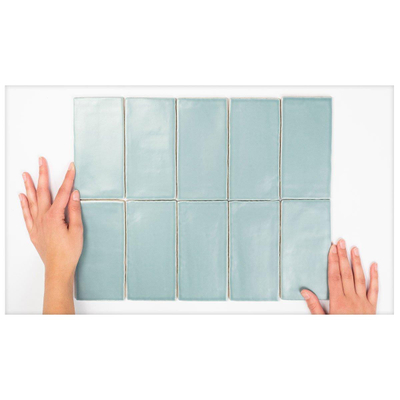 Cifre Ceramica Atlas wandtegel - 7.5x15cm - 8.5mm - Rechthoek - Groen mat