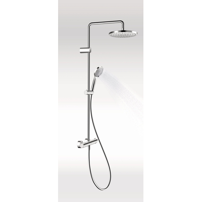Duravit Shower Systems Douchesysteem - thermostatisch - HOH=15cm - hoofddouche Ø25.2cm - handdouche rond - glans chroom