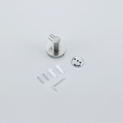 Fortifura Calvi Handdoekhaak - enkel - rond - met rozet - Geborsteld RVS PVD (RVS)