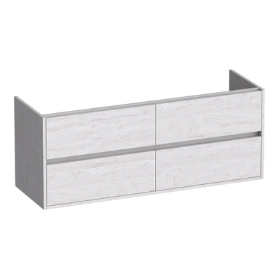 BRAUER Adore wastafelonderkast - 140x46x55cm - 4 softclose lades - greeploos - 2 sifon uitsparingen - Forest Seashell