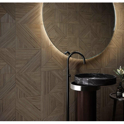 Colorker Tangram Wandtegel - decor - 31.6x100cm 10.4mm - Walnut