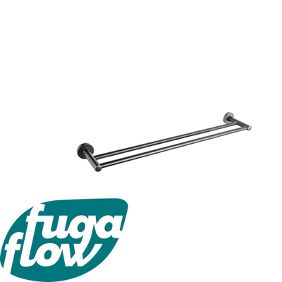 FugaFlow Eccelente Acces Handdoekhouder - dubbel - rond - Gunmetal PVD