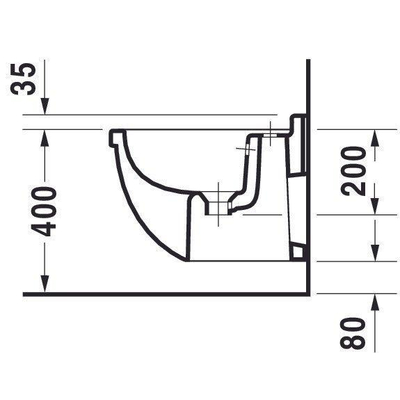 Duravit Starck 3 wandbidet Compact met wondergliss wit