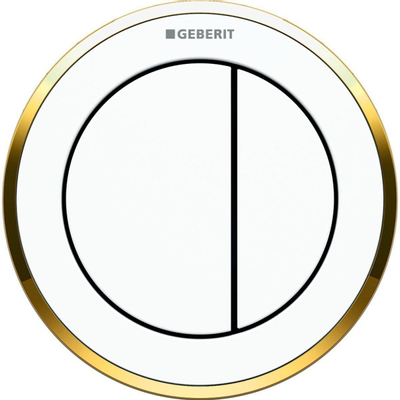 Geberit Type10 bedieningplaat met frontbediening voor toilet 10x10cm wit / goud / wit