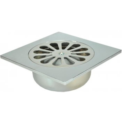 Riko doucheput met onderuitlaat 14 x 14 cm chroom