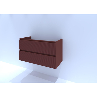 HR badmeubelen Infinity Wastafelonderkast - 100x44.8x55cm - 3D-front - 2 lades - zonder sifonuitsparing - greeploos - terra mat