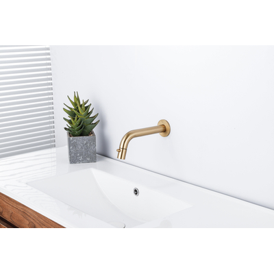 Fortifura Calvi Fonteinkraan - inbouw - uitloop 19.5cm - inkortbaar - PVD - Geborsteld Messing PVD (Goud) OUTLETSTORE