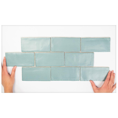 Cifre Ceramica Atlas wandtegel - 7.5x15cm - 8.5mm - Rechthoek - Groen mat