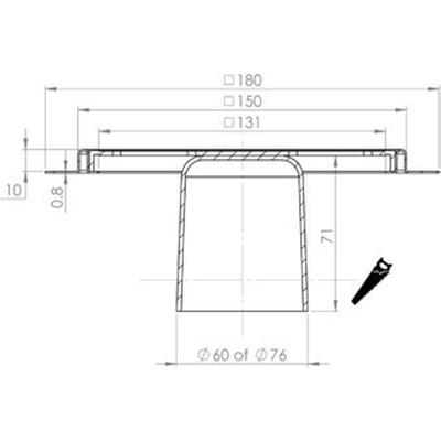 Aquaberg RVS renovatieput met RVS rooster incl. twee reukafsluiters 150x150mm inbouwhoogte 10mm