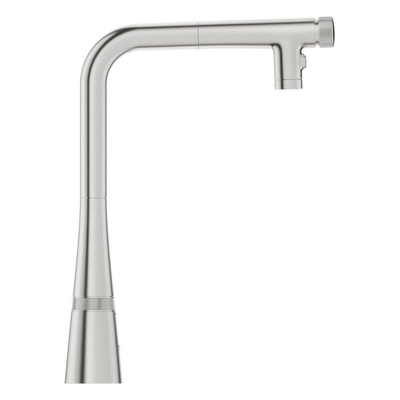 GroheZedra SmartControlkeukenmengkraan l-uitloop uittrekbare dualspray supersteel