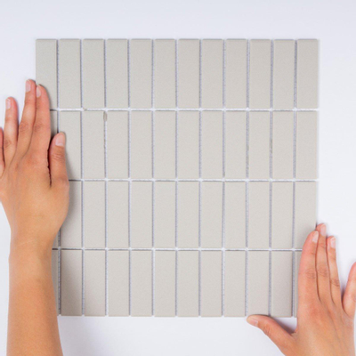 The Mosaic Factory London mozaïektegel - 30x30cm - wand en vloertegel - Rechthoek - Porselein Grey Mat