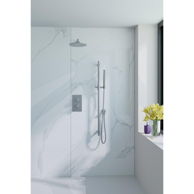 FugaFlow Eccelente Sobrado Badkamer Inbouw Regendoucheset - thermostatisch - wandarm -glijstang - 25cm hoofddouche - staaf handdouche - geborsteld RVS PVD
