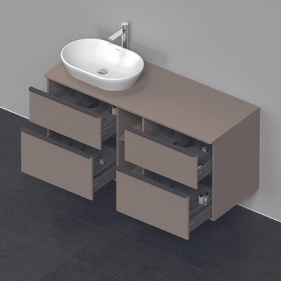 Duravit D-Neo wastafelonderkast 140x66.4x55cm 4 lades Basalt Mat