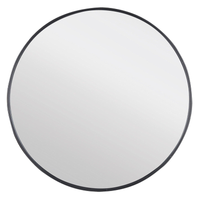 Differnz Spiegel Rond aluminium 65 x 65 cm zwart - rand beschadigd-OUTLET UDEN