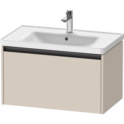 Duravit Ketho 2 wastafelonderbouwkast met 1 lade 78.4x45.5x44cm met greep antraciet taupe supermat