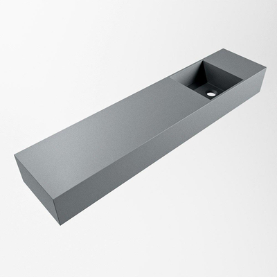 Mondiaz TYNE Fontein - 100x23x12cm - wasbak Rechts - zonder kraangaten - solid surface - Plata