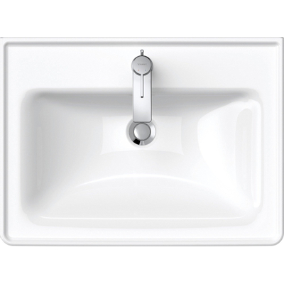 Duravit D-Neo wastafel met wondergliss 65x48x16.5cm 1 kraangat rechthoek Keramiek Wit