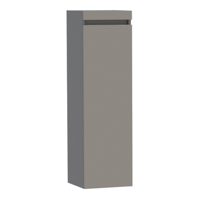 Saniclass Solution badkamerkast 120x35x35cm met 1 greeploze linksdraaiende deur MDF mat Taupe