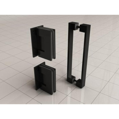 Wiesbaden Less Nisdeur zonder profiel 90x200cm 8mm glas met NANO coating zwart mat