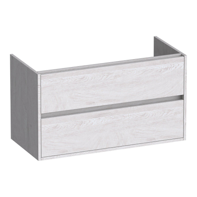 BRAUER Adore wastafelonderkast - 100x46x55cm - 2 softclose lades - greeploos - 1 sifon uitsparing - Forest Seashell