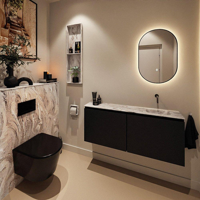 MONDIAZ TURE-DLUX 120cm toiletmeubel Urban. EDEN wastafel Glace positie rechts. Zonder kraangat.