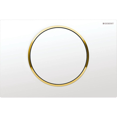 Geberit Sigma10 bedieningsplaat - 2-toets spoeling - ronde knop - wit/goud/wit