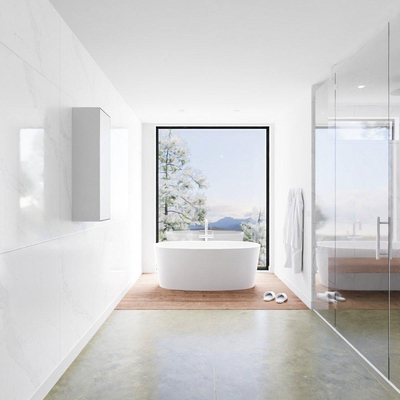 MONDIAZ Lagom Badkamerkast 90cm opbouw rechtsdraaiend Solid surface Urban SHOWROOMMODEL