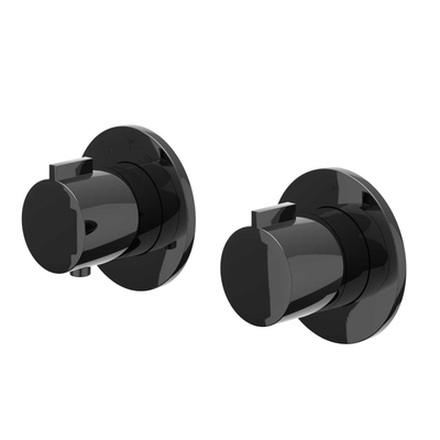 IVY Pact Regendoucheset - inbouw - symmetry - 2-weg stop-omstel - 15cm plafondbuis - 20cm slim hoofddouche - houder met uitlaat - 150cm doucheslang - staafmodel handdouche - Zwart chroom PVD