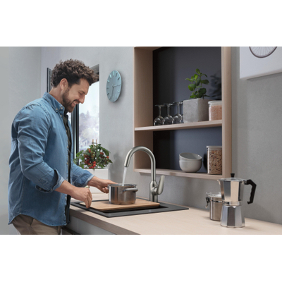 Hansgrohe M42 M421-H220 1-gats keukenkraan m. 360° draaibare uitloop chroom