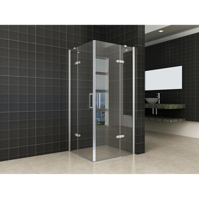Wiesbaden Double hoekintap cabine met 2 draaideuren 900 x 900 x 2000 x 8 mm nano helder glas/chroom