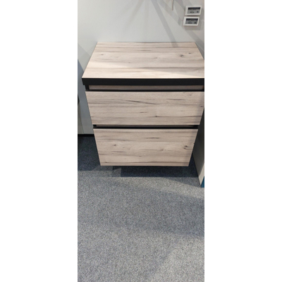 BRAUER Plus Wastafelblad 60x46x4cm zonder kraangat Advance Plus Wastafelonderkast 60x46x60cm 2 softclose greeploze lades 1 sifonuitsparing Birch - OUTLET UDEN