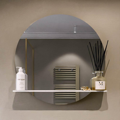 Mondiaz SPOT Badkamerspiegel - rond 70cm - spiegelplanchet - kleur Opalo