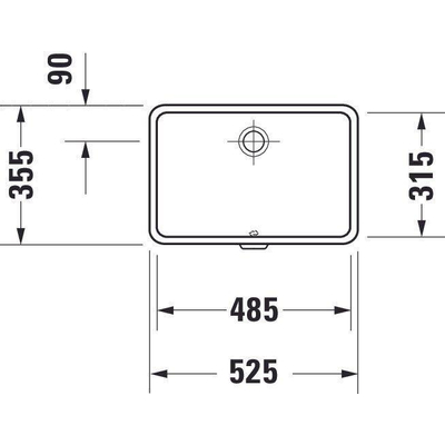 Duravit Vero onderbouwwastafel voor houten console 48.5x31.5cm met overloop en wondergliss wit