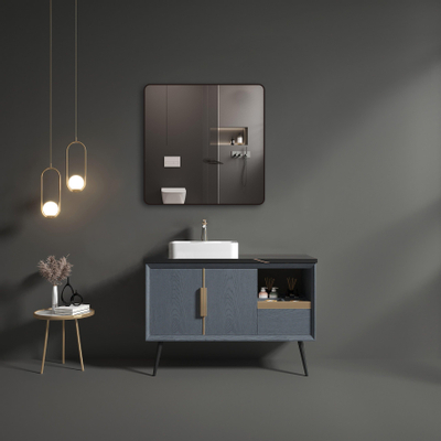 Saniclass Retro Line 2.0 Square Spiegel - 100x100cm - vierkant - afgerond - frame - mat zwart