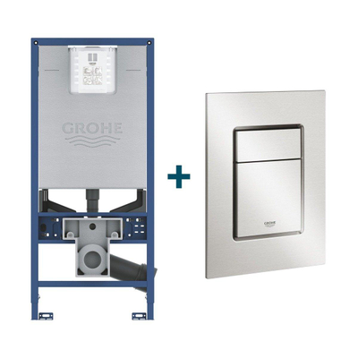 GROHE Rapid SLX inbouwreservoir met frame inclusief GROHE Skate cosmopolitan bedieningsplaat Supersteel