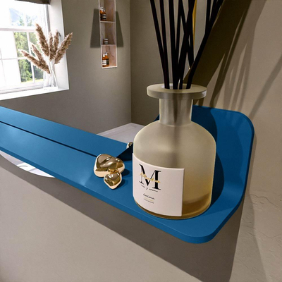 Mondiaz SPOT Badkamerspiegel - rond 110cm - spiegelplanchet - kleur Jeans