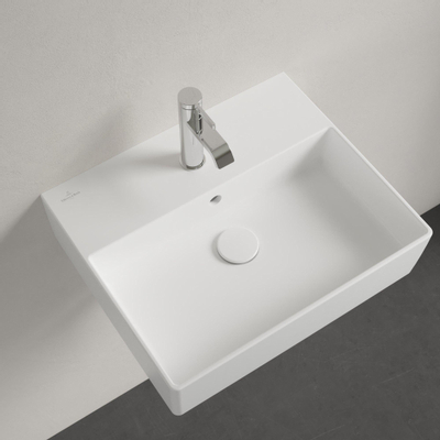 Villeroy & Boch Memento 2.0 wastafel voor handdoekhouders 50x42cm met overloop 1 kraangat ceramic+ stone white