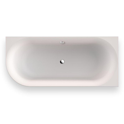 Plieger Kansas Hoekbad - 180x80x60cm - hoek rechts - met waterinlaat - met af- en overloopgarnituur - met poten - acryl - mat wit