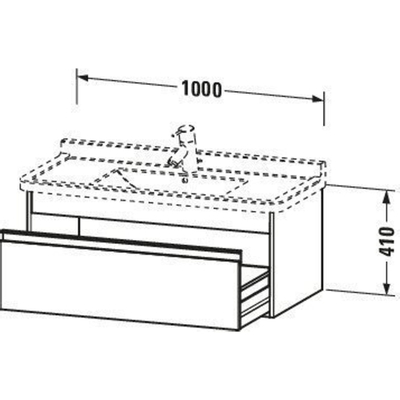 Duravit Ketho Wastafelonderkast 100x45.5x41cm 1 lade Standaard greep met softclose spaanplaat Basalt Mat