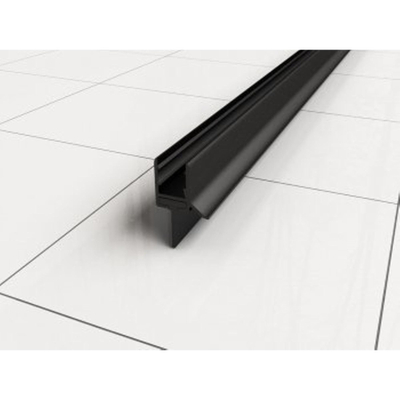 Xellanz Lekstrip universeel waterkering horizontaal 200cm geschikt voor 8mm glas Mat Zwart