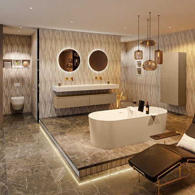 MONDIAZ NOBLE Vrijstaand bad - 180x75cm - kleur Oro / Talc