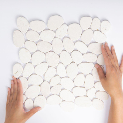 The Mosaic Factory Natural Stone mozaïektegel - 30.5x30cm - wand en vloertegel - Organisch - Marmer Ivory Mat