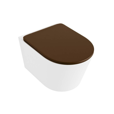 MONDIAZ LAVIE wandclosetpack - 36x53cm - diepspoel - rimless - Talc (offwhite) - softclose - quick-release - toiletzitting - Rust (rood)