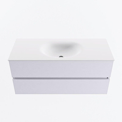 Mondiaz VICA Badkamermeubelset - 110cm - cale - 2 lades - Wastafel MOON - midden - 1 kraangat - kleur talc - XL versie 60cm hoog