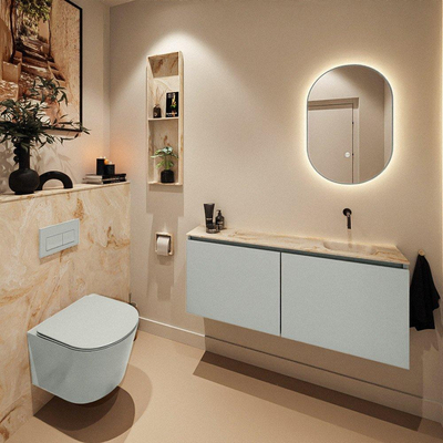 MONDIAZ TURE-DLUX 120cm toiletmeubel Greey. EDEN wastafel Frappe positie rechts. Zonder kraangat.