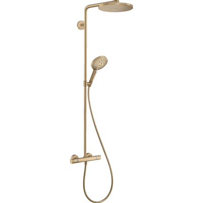 Hansgrohe Raindance 240 PowderRain 1jet showerpipe: m. Ecostat Comfort douchekraan thermostatisch m. Raind. Select S 120 3jet handd. en hoofdd. 1jet brushed bronze