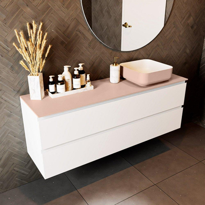 Mondiaz TOP 30 Topblad - 140x30x0.9cm - geschikt voor afdekplaat - Solid surface - Rosee