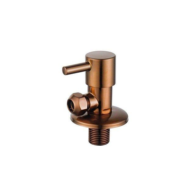 Fortifura Calvi Hoekstopkraan - haaks - 1/2" wandaansluiting - 3/8" / 10mm knel aansluiting slang - Geborsteld koper PVD (Koper)