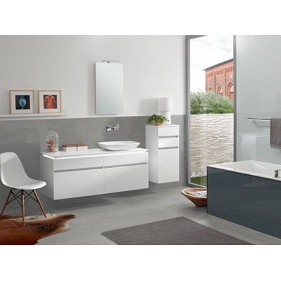 Villeroy en Boch Squaro Edge 12 bad quaryl rechthoekig 180x80x45cm incl. poten en afvoer /overloopcombinatie wit